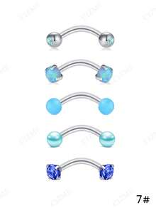 CIZME 5pcs Colorful Curved Barbell Eyebrow Rings Rook Daith Piercing Jewelry 16G Dainty Eyebrow Rings Stainless Steel Vertical Labret Lip Piercing Jewelry Rook Daith Earrings For Women Men Cool Daily Wear 8mm/10mm - Multicolor - View 17