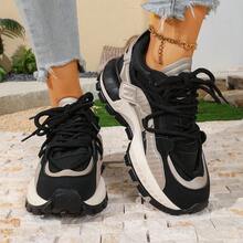 2026新款春季厚底厚底运动鞋，女士轻便软底休闲跑步鞋 - 黑色 - 查看 7