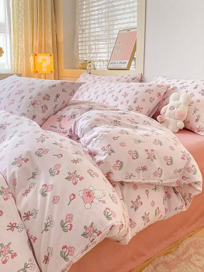 Juego de 3 piezas de Ropa de Cama - 1 Funda Nórdica + 2 Fundas de Almohada (Sin Relleno), Juego de Ropa de Cama, Patrón Floral de Moda, Suave y Cómodo, Adecuado para Dormitorio, Hogar, Hotel, Todas las Estaciones, con Cierre de Cremallera y Fundas de Almohada, Múltiples Colores, Tamaño Extra Grande