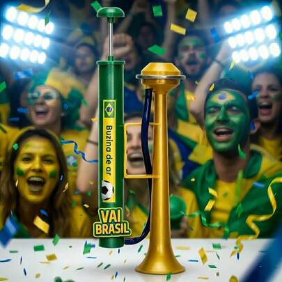 Vuvuzela Buzina de Ar Brasil Copa do Mundo 2026 | EUA, Canadá, México Torcida Futebol Evento Esportivo e Festa