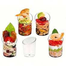 10/20/30/40/60/70/80/100/120/500pcs Mini Angled Dessert Cups, Transparent Small Frozen Pudding Ice Cream Mousse Cups, Suitable For Parties, Weddings, Christmas, New Year, Valentine''s Day And Various Celebrations - Clear - View 11