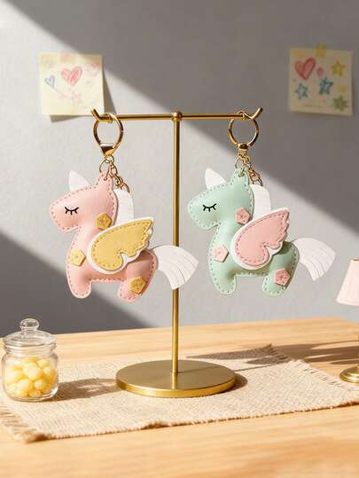 1Pc Fashion Pony Pendant Gift, Unicorn Car Keychain Charm For Bags, Apparel Accessories, Suitable For Daily Outings, Friend Gatherings, Parties, And Birthday Gifts