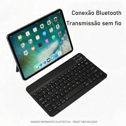 Teclado Sem Fio Bluetooth Recarregável – Design Slim, Silencioso e Confortável