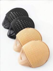 4 đôi tất lót gót chân, tất hở ngón cho nữ, tất mỏng không trơn trượt dùng cho dép xăng đan. - Nhiều màu - Xem 2