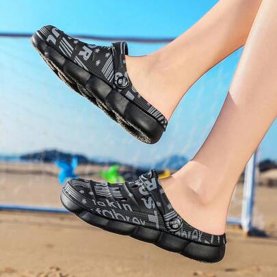 夏季沙滩凉鞋 男士新款厚底镂空鞋 户外防滑厚底男士沙滩鞋 户外迷彩可转换软底闭趾拖鞋 防滑除臭舒适EVA沙滩拖鞋 户外运动闭趾拖鞋