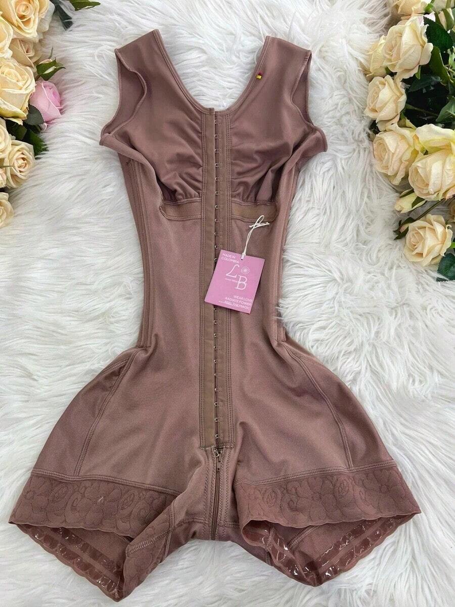 Women Strapless High Compression Shapewear Shorts Tummy Control Butt Lifter Postpartum Body Shaper - Apricot - View 1