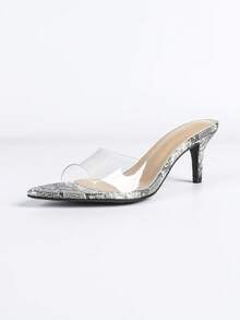 Women's Transparent TPU High Heel Sandals, Sexy Pointed Toe Slip-On Dress Shoes For Wedding Party - Clear - View 8