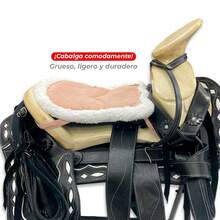 Asiento Sillin para Montura de Caballo Grueso con Base de Gamuza y Borrega ¡Màximo confort! Tientos para amarre delantero y traseo - Ver 2