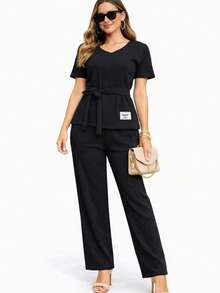 Women Two-Piece Outfits - Black - View 4