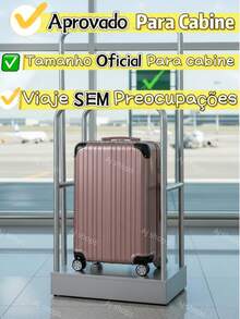 Expandable Carry-On Suitcase With Double Zippers, Durable ABS Structure, 4 Removable Wheels, 10kg Capacity, Carry-On Capacity, Adjustable Telescopic Handle, Secure Combination Lock - Royal Blue - View 7