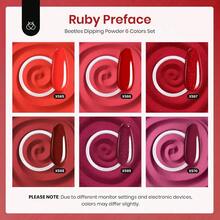 Beetles Red Dip Powder Nail Kit 6 Colors Red Glitter Dipping Powder No Need Nail Lamp Cured Manicure DIY Salon Valentines Gift For Girls Women - 0-Ruby 前言 - 查看 2