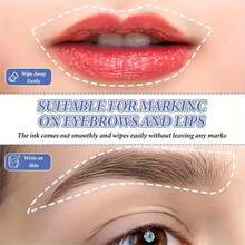 3pcs Set Eyebrow Tattoo Pen With Refill Ink, Skin Marker Pen With Ruler, Permanent Makeup Tools - Multicolor - View 5
