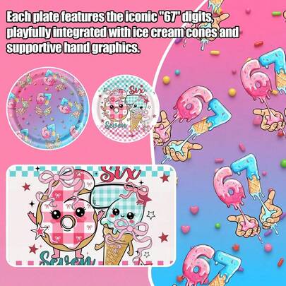 10 قطعة / 20 قطعة / 40 قطعة / 50 قطعة ، ديكورات عيد ميلاد 6 7 ، ديكورات عيد ميلاد "أنا كنت 6 والآن أنا 7" مجموعة أدوات المائدة تشمل أطباق حلوى بقطر 7 بوصة و 9 بوصة ، إكسسوارات حفلة عيد ميلاد السابع ، أطباق ورقية يمكن التخلص منها لحفلة عيد ميلاد السادس والسابع