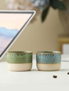 1pc 110ML Saudi Concentrated Coffee Cup, Creative Ceramic Tea Cup, Kiln-Fired Glaze Cup, Gift For Father's Day, Mother's Day, Friends, Colleagues - Multicolor - View 3