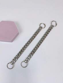 Cadena desmontable de estilo punk hueca, accesorio decorativo de cadena para sandalias, zapatos de playa, unisex - Plateado - Ver 6
