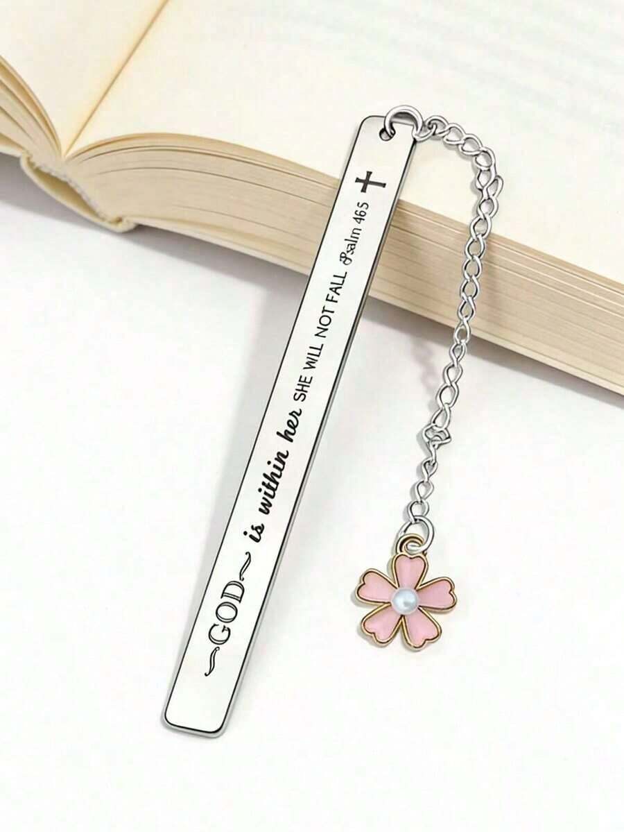 1pc Floral Christian Religious Bookmark, Inspirational Gift For Daughter, Son, Book Lovers, Readers, Graduation, Back To School, Bible Verse Bookmark, Religious Gift For Friends, Baptism Faith Gift - 多色的 - 查看 1