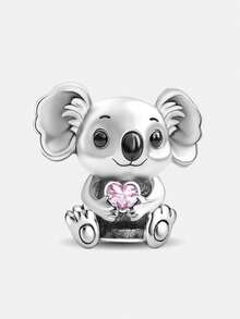 2 piezas de cuentas colgantes de koala y elefante, adecuadas para hacer pulseras DIY, joyería de mujer - Plateado - Ver 15