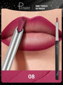 Pudaier 1 pieza Delineador de labios, resistente al agua y de larga duración, textura suave y suave, contorno perfecto de labios, adecuado para todos los tonos de piel, regalo ideal para festival de música, fiesta y Día de San Valentín - 08 - Ver 1
