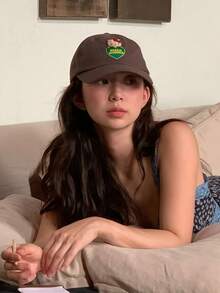 SANRIO 1 chiếc mũ lưỡi trai thời trang đa năng kiểu retro, thêu hình trái tim, thích hợp để đội hàng ngày. - Nhiều màu - Xem 4