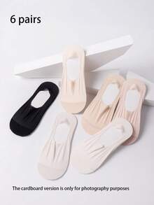 1/3/5/6/10 pares de calcetines invisibles de seda de hielo - Nuevos calcetines invisibles de barco de seda de hielo 3D para primavera y verano con talón antideslizante de silicona, calcetines invisibles brillantes - Multicolor - Ver 33