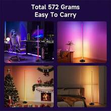 Lampara de Piso LED Inteligente Lampara de Pie con Control Remoto y Aplicación,RGB Lámpara de Pie Fancy leds DIY Iluminación Ambiental LED es Adecuada para Sala Recamara Sala de Juegos Gamer - RGB - Ver 7