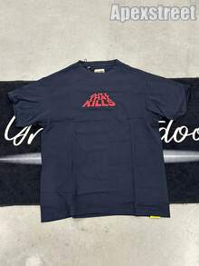 Gallery "ATK" Shirt,100% Cotton Printed T-Shirt,Stylish Design, Men's Graphic T-Shirt, Minimalist Design, Vintage Casual Style, Hip-Hop Style. Suitable For Outdoor Leisure Activities, Family Gatherings, And Dinners With Friends. - 藏蓝色 - 查看 1