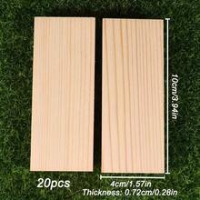 20pcs Unfinished Rectangular Wooden Boards, 4x10cm/1.57x3.94in, For Art Craft Painting - 20 PCS - View 4