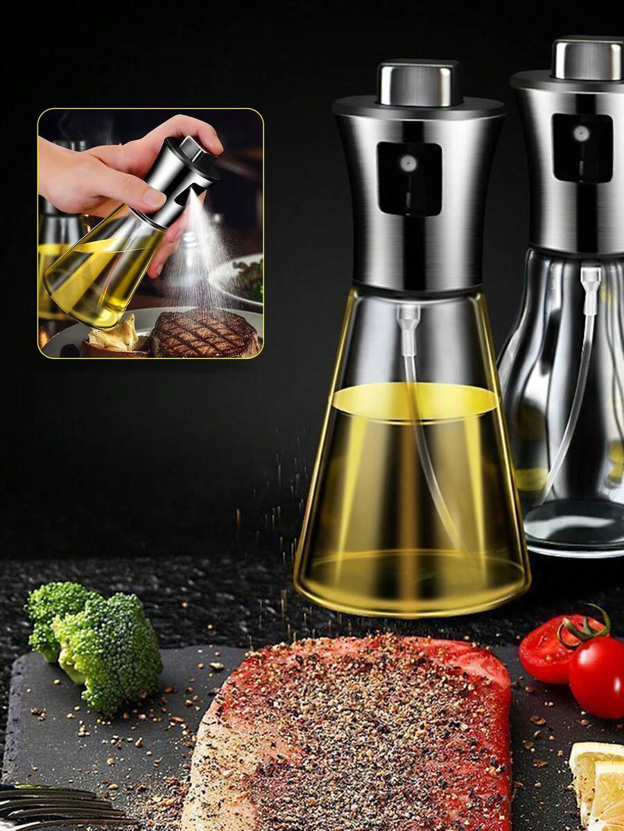 Stainless Steel Mist Sprayer Bottle, Glass Oil Sprayer For Kitchen, Cooking, BBQ Oil Control - View 1