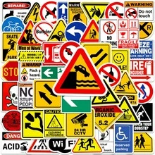 100张警告标志涂鸦贴纸，适用于吉他、滑板、水瓶、保险杠、头盔、滑雪板、笔记本电脑、手机壳、冰箱门、行李箱、摩托车、汽车等，DIY涂鸦贴纸，完美礼物 - 青檸色 - 查看 5