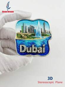1pc Dubai Theme 3D Embossed Fridge Magnet, Creative Home Decor Gift, Magnetic Sticker Decor, Travel Souvenir Gift, Unique Travel Collection Gift, Creative Magnetic Sticker, Exquisite Travel Souvenir, Travel Souvenir Decor Sticker, Suitable For Home, Office Decor, Personalized Travel Souvenir Fridge Magnet Sticker, Home Decor, Kitchen, Room, Office, Cabinet Craft Gift, Holiday Souvenir Gift, Exquisite Small Gift - Exclusive Refrigerator Magnets - View 8