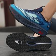 男士轻便跑鞋，碳纤维技术，透气设计，防滑外底，适合马拉松和健身训练 - 寶藍色 - 查看 3