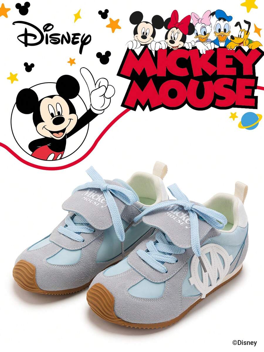 Authorized Collaboration With Mickey Mouse | A Pair Of Disney Children's Sneakers, Suitable For Daily, Festival, Sports, And Outdoor Wear. It Fits The Foot Comfortably, Is Anti-Slip, Wear-Resistant, And Breathable (Boys' Sneakers, Boys' Board Shoes, Children's Sneakers, Girls' Sneakers, Girls' Board Shoes) - Baby Blue - View 1