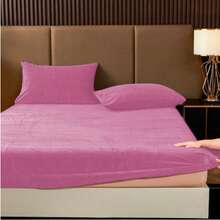 King Size Fleece Sheet Set Measuring 260x230cm. Softness And Comfort. - 紅木 - 查看 4