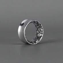 2PCS Unisex Retro 316L Stainless Steel Hammer Ear Tunnels Plugs Stretcher Studs Hip-Hop Punk Style Body Piercing Jewelry Women - Round-1 - View 3