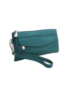 1件装极简主义女士手持钱包 韩版压纹格纹小钱包零钱包 复古男女通用商务休闲女士礼物钱包手提包长款钱包腕包女士钱包手拿包腕包 - 白色 - 查看 14