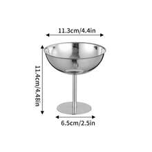 1 Set Stainless Steel Ice Cream Cup, Dessert Bowl, Round Pedestal Pudding Tray, Salad Fruit Yogurt Snack Candy Plate, Suitable For Party Use - Silver - View 8