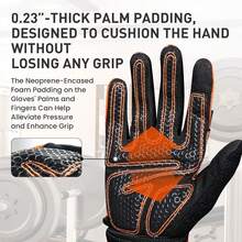 FINGER TEN 举重手套 - 全指保护，防滑抓握，腕部绑带支撑 - 成人，男女通用 - 健身手套 - 橘色 - 查看 4