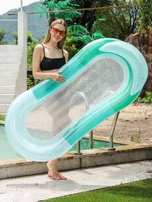 1件成人充气游泳漂浮床/吊床，适用于泳池，采用柔软网状材料制成，带头枕，可用作泳池漂浮休闲玩具。 - 彩色 - 查看 8