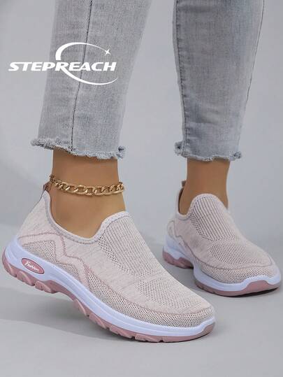 STEPREACH New Women's Casual Sports Shoes, Mesh Breathable Comfortable Lightweight Non-Slip Slip-On Driving Shoes