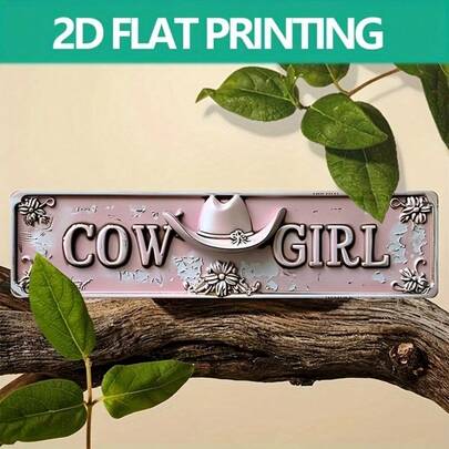Cartel de Vaquera - 40cm x 10cm | Perfecto para decoración del hogar, jardín y exteriores | Regalo ideal para ella