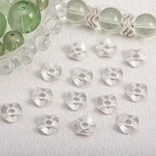 50颗银色合金波浪条纹隔珠，巴洛克风格隔珠，适合DIY珠宝制作项链手链 - 50個 - 查看 2