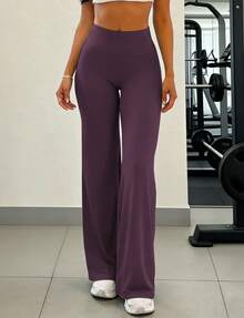 YEOREO Workout Leggings Womens No Front Seam Straight Leggings  31.5" High Waist Buttery Eddiy Gym Yoga Pants Summer Leggings For Women - 黑莓紫 - 查看 2