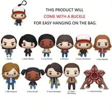 1pc Netflix Stranger Things Officially Licensed Cartoon Mystery Gift Pack Collectible 3D Character Figure Bag Clip Pendant Keychain Backpack Decoration Random Style - Multicolor - View 4