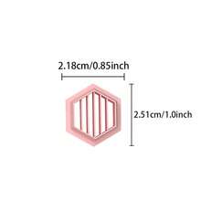 1pc/6pcs Mini Line Pattern Earring Mold, High Precision Clay Mold For Handmade Jewelry, Suitable For Pendant And Necklace Making, Geometric Hollow Clay Craft Tool, 6 Different Styles - Pink - View 14