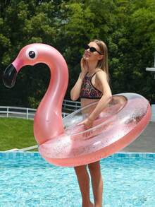 1pc Inflatable Flamingo Swim Ring, Perfect For Pool Parties And Sunbathing, Enhancing Your Pool Fun! - Multicolor - View 5