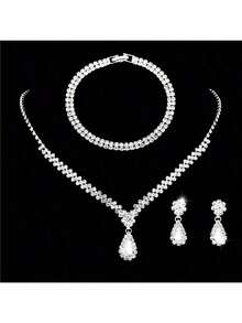 女士首饰套装，送给她的时尚礼物 - 白色 - 查看 5