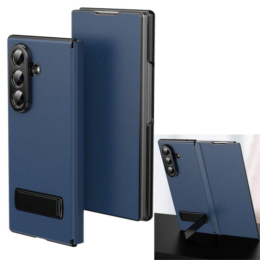 Ốp lưng gập từ tính đa góc tương thích với Samsung Galaxy Z Fold 7 6 5 4, chất liệu da cao cấp sang trọng, bảo vệ toàn thân, kiểu dáng mỏng nhẹ, có bản lề chắc chắn. - Màu xanh lam - Xem 1