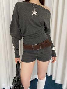 1pc Khaki PU Material Women's Retro Versatile Solid Color Slimming Wide Waist Belt YESC - 卡其色 - 查看 2