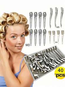 2026新款极简金属爪夹 - 1.7英寸，鸭嘴造型，哑光黑防滑，适合造型、化妆、沙龙、婚礼及日常使用 - 多種款式 - 查看 7