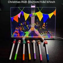 LED Light Up Acrylic Message Board Home Decor, Erasable Drawing Board Desktop Light With 7 Pen, Drawing Board, Bar Advertising Boards, LED Board, Creative Led Lighting - XL (11.8 X 7.87 Inches) - View 9